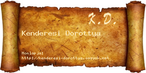 Kenderesi Dorottya névjegykártya